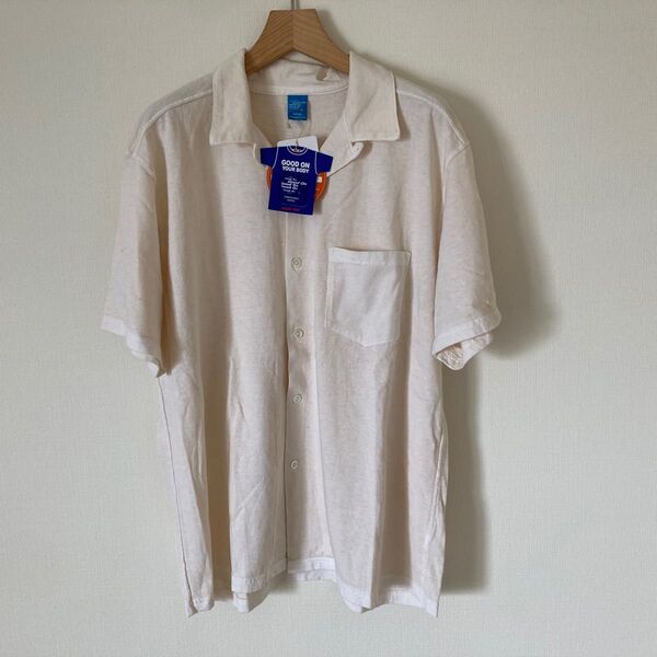 新品 グッドオン オープンカラーシャツ XL. オフホワイト