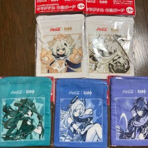 【全5種各1】 原神×コカコーラ イオン限定オリジナル 巾着ポーチ