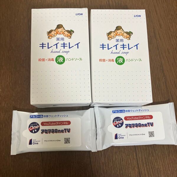 【各24点セット】薬用キレイキレイ 液ハンドソープ 250ml / アルコール除菌ウェットティッシュ10枚入 2袋