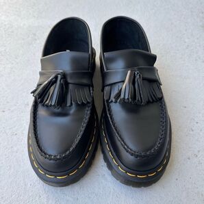 ドクターマーチン UK6 ブラックレザー ADRIAN QUAD TASSEL ローファー ブラック
