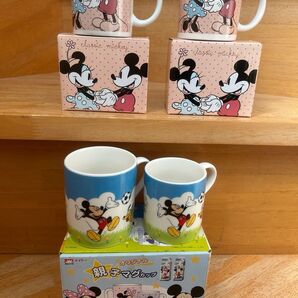 ミッキーマウス&ミニーマウス珈琲カップマグカップ2個親子マグカップ4点セット