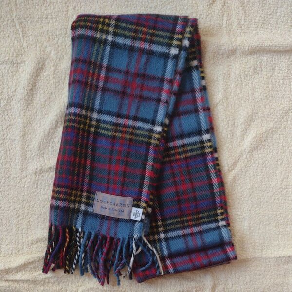 LOCHCARRON of SCOTLAND ウールストール タータンチェック柄 ブルー系