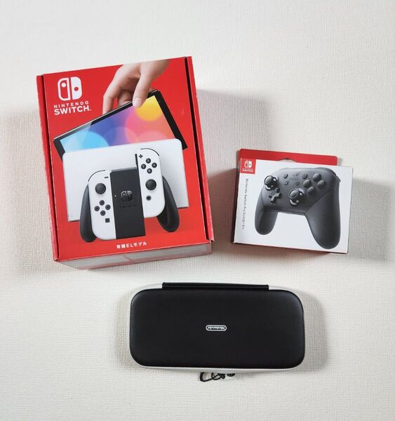 任天堂★Nintendo Switch 有機ELモデル ホワイト セット★ Proコントローラー☆おまけケース付き☆OLED