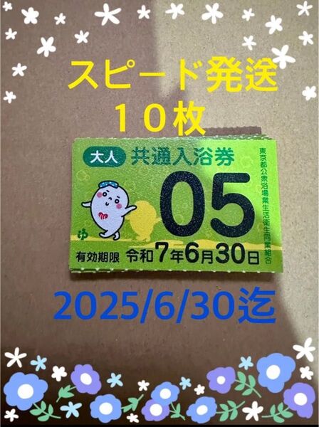 東京都共通入浴券10枚 有効期限2025/6/30