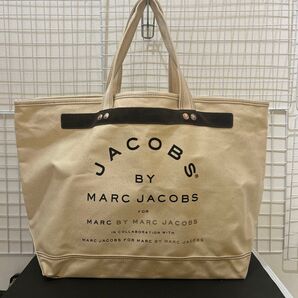 【新品未使用タグ付】 MARC BY MARC JACOBS マークジェイコブス キャンバストートバッグ 大容量 ベージュ
