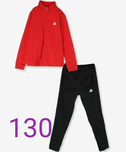 adidas ジャージ 上下セット 130 レッド ブラック