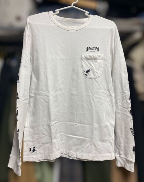 グラニフ ロンT 長袖 ビューティフルシャドー 長袖Tシャツ 白 カットソー ホワイト