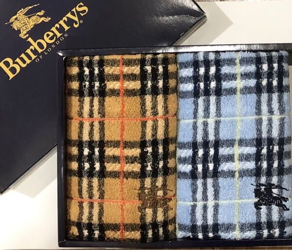 Burberrys ウォッシュタオル タオルハンカチ2枚 ノバチェック バーバリー