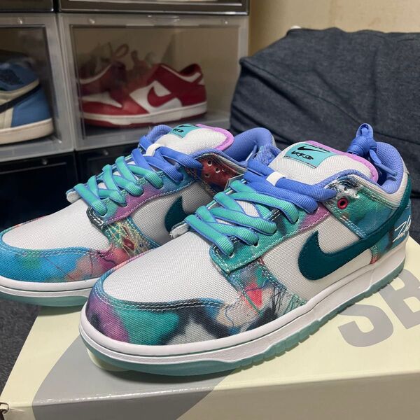 Futura × Nike SB Dunk Low "White and Geode Teal"