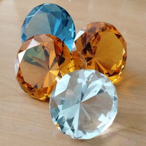 ②クリスタルダイヤモンドBIGサイズ4個 きらきら宝石 置物 / 風水 パワーUP 運気上昇 金運 恋愛 結婚