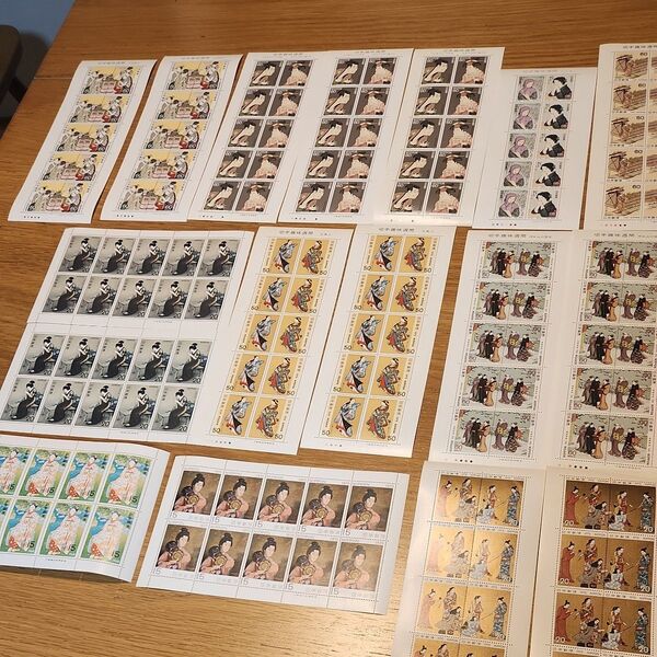 その4■額面 7500円 ■切手趣味週間シリーズ■記念切手シート まとめ売り 未使用