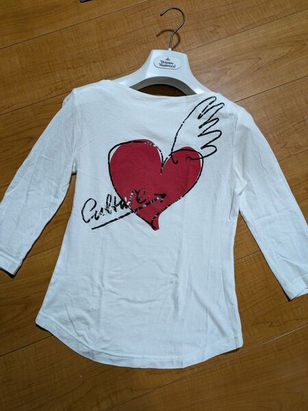 ヴィヴィアンウエストウッドレッドレーベル ハートプリント Tシャツ 7分袖 Vivienne Westwood RED LABEL