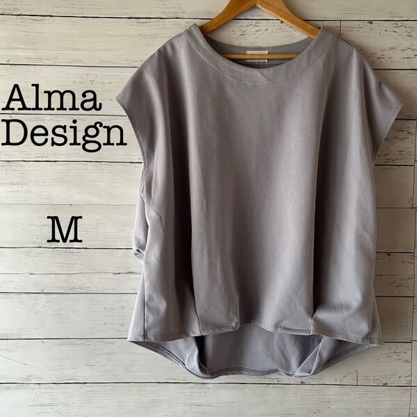 【Alma Design】アルマデザイン ブラウス トップス フレンチスリーブ ノースリーブ Mサイズ