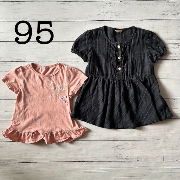 まとめ売り 子供服 女の子 チュニック ワンピース チェック リボン 花柄 95 トップス 半袖