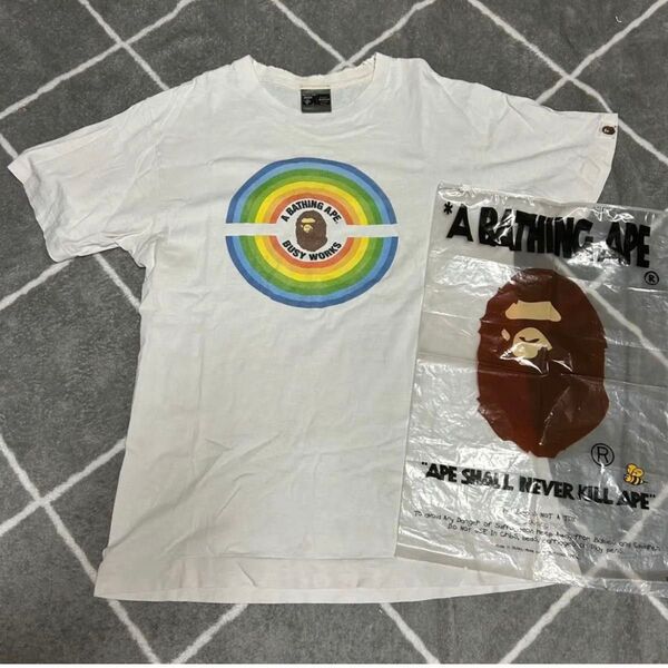 A BATHING APE レインボーTシャツ Mサイズ