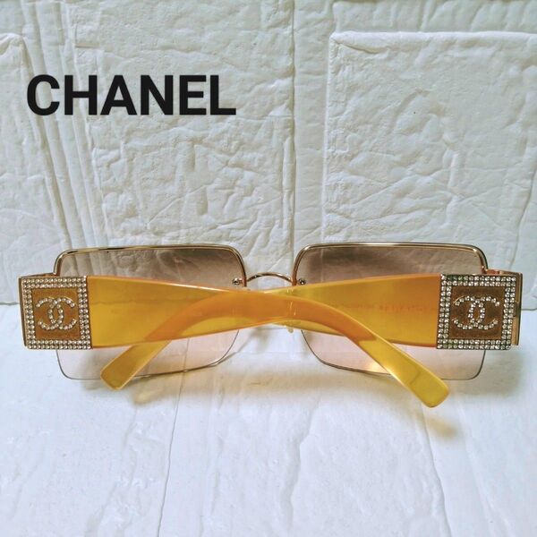 CHANEL サングラス ラインストーン ココマーク リムレス 4095