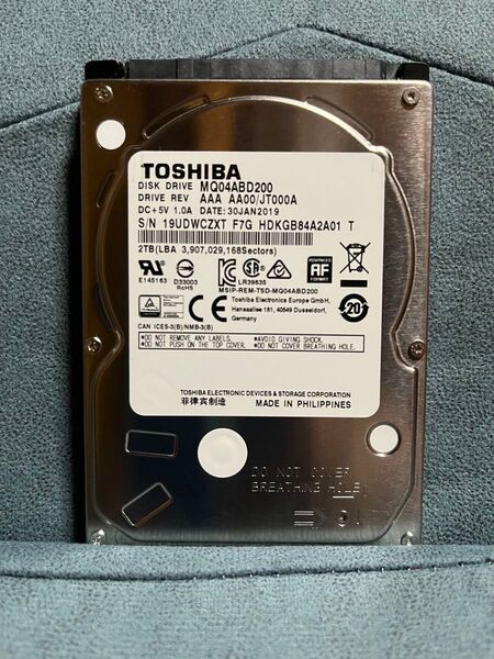 東芝 2.5インチハードディスク MQ04ABD200 2TB