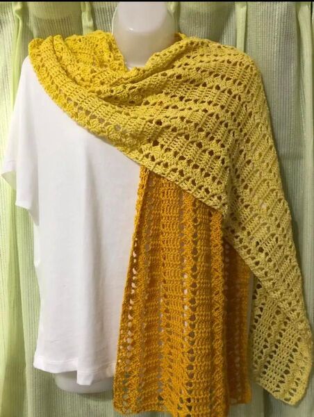 春のコットンマフラー ショール ハンドメイド