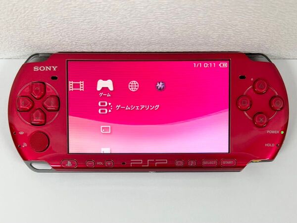 バッテリーなし PSP ラディアントレッド PSP-3000 Playstation Portable SONY