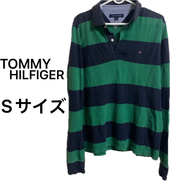【美品】TOMMY HILFIGER ロングシャツ Sサイズ ポロシャツ 長袖ポロシャツ トミーヒルフィガー メンズ レディース