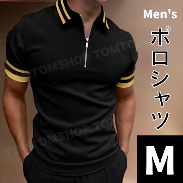メンズ ポロシャツ M 薄手 夏 快適 ストレッチ スポーツ吸汗 速乾 黒 おしゃれ 涼しい カジュアル 上品