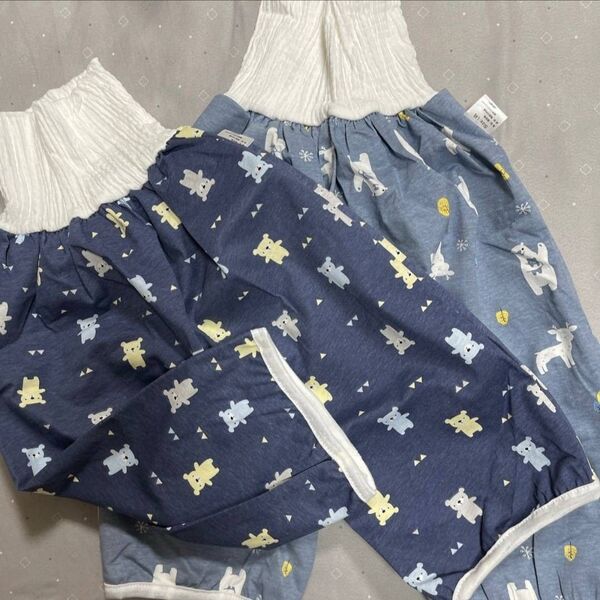 青 2枚セット L 防水 お昼寝 お出かけ 旅行 帰省 おねしょズボン パジャマ おねしょパンツ 幼稚園 保育園 トイトレ