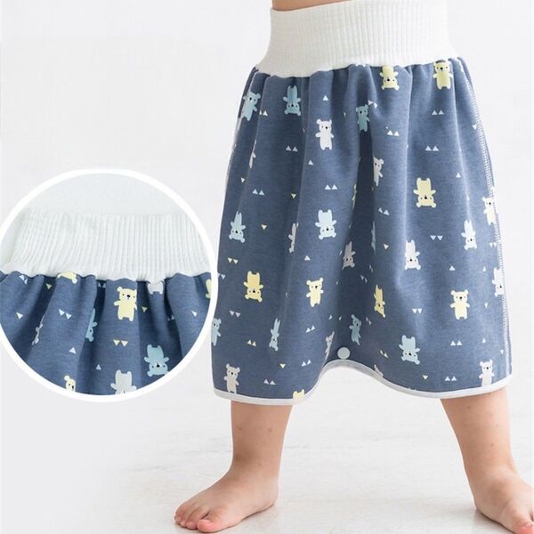 2枚セット 2way おねしょズボン スカート ボタン 保育園 旅行 お出かけ パジャマ お昼寝 幼稚園 トイトレ おねしょパンツ