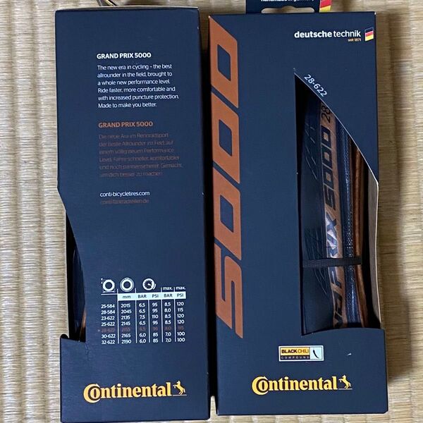 【新品】Continental GP5000 クリンチャー 28c 2本セット