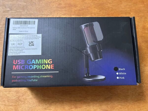 【新品未使用】Veetop USBコンデンサーマイク ゲーミングマイク RGB