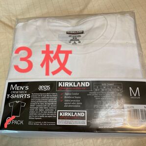 KIRKLAND メンズ クルーネックTシャツ 白 Mサイズ 6枚パックの3枚のみ ホワイト 未使用