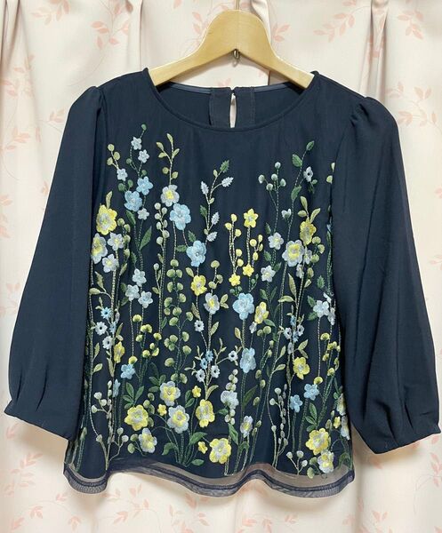 花柄刺繍 ブラウス シャツ トップス カットソー チュニック 花柄 刺繍 レディース レディーストップス トップス