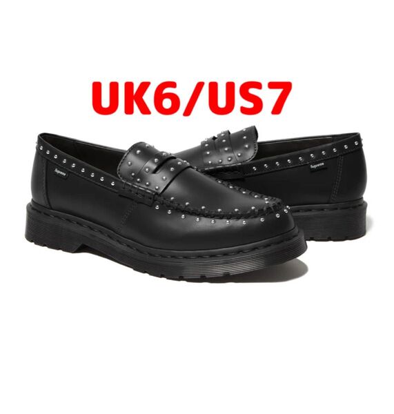 25㎝新品 us7 Supreme Dr Martens Studded Penton Loafer Black ドクターマーチン
