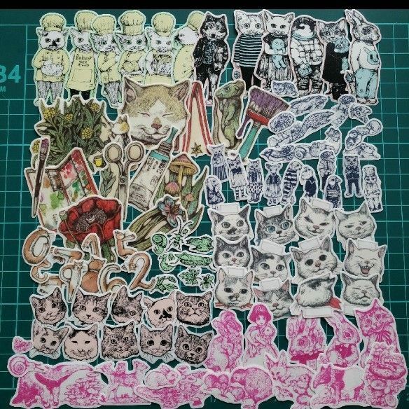 ひぐちゆうこ ヒグチユウコさん マステフレークシール 100枚セット マスキングテープ 猫 ねこ 廃盤 擬人化 パン屋