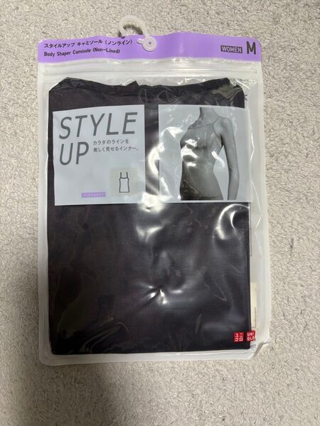 ユニクロ スタイルアップキャミソール ノンライン M ブラック