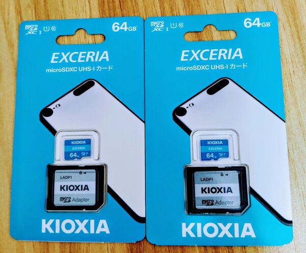 KIOXIA microSDカード(64GB)2枚 SD変換アダプタ 旧東芝