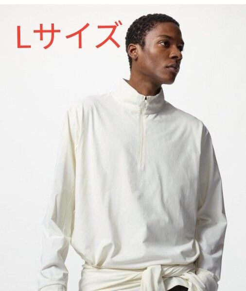ユニクロ ドライEXUVカットハーフジップTシャツ オフホワイト XL 新品未使用品