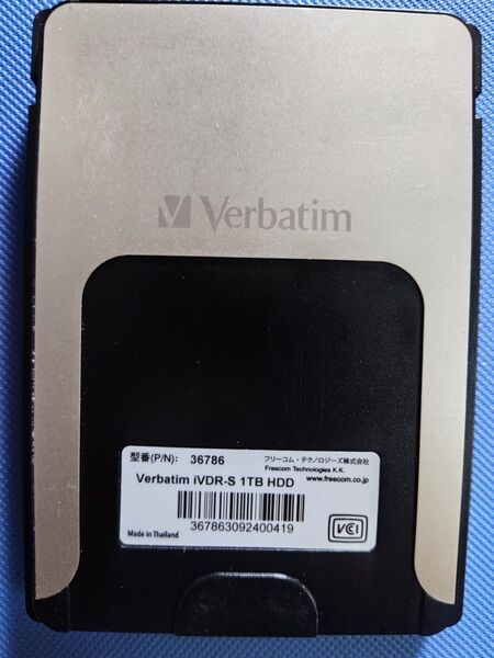 iVDR-S 1TB Verbatim製 (中古品★ディスク健康状態「正常」★録画再生動作確認済み★本体のみ)型番36786