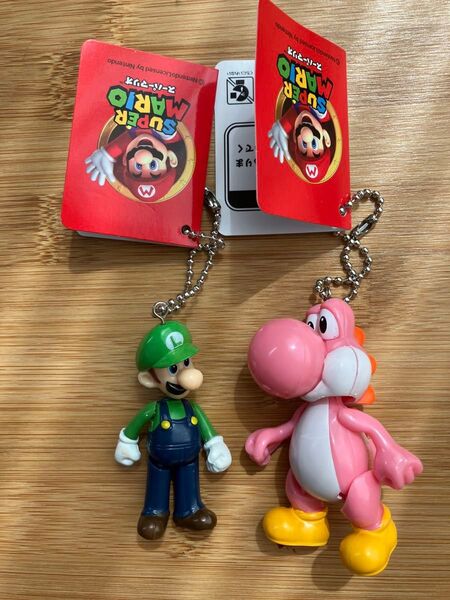スーパーマリオ スイングマスコット キーチェーン ピンクヨッシー ルイージ 2点セット