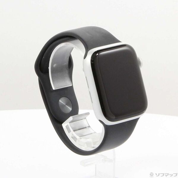 Apple Watch Series 5 GPS 44mm シルバー アルミニウムケース ブラックスポーツバンド +90%