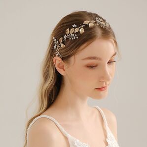 アンティーク調 小枝 リーフ ゴールド ヘッドドレス ヘアアクセサリー 髪飾り パーティー イベント 結婚式【新品】