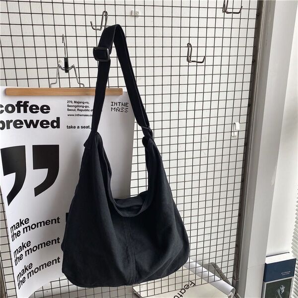 黒 ニュースペーパーバッグ メッセンジャーバッグ ショルダー 通勤通学 男女兼用 ブラック 大容量【新品】