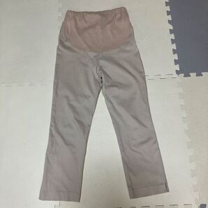 日本製 クロップト丈マタニティパンツ Mサイズ ベージュ