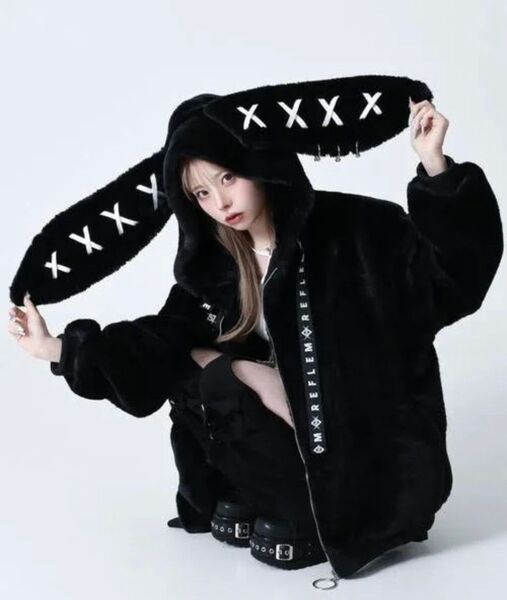 うさ耳BIGファーパーカー/ファーフーディー