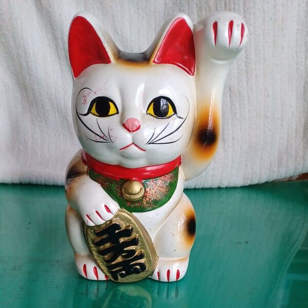 招き猫 貯金箱 置物 昭和レトロ 陶器