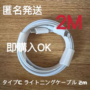 急速充電器 タイプC ライトニングケーブル 2m 1本