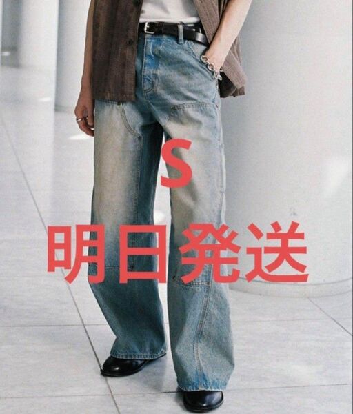 WYM LIDNM DOUBLE KNEE CURVED SEEM BAGGY DENIM Sサイズ