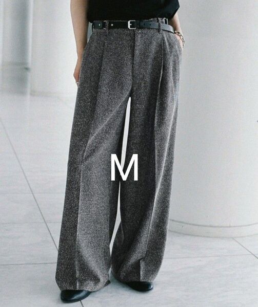 WYM LIDNM BREEZE TWEED DEEP TUCK BAGGY SLACKS mサイズ