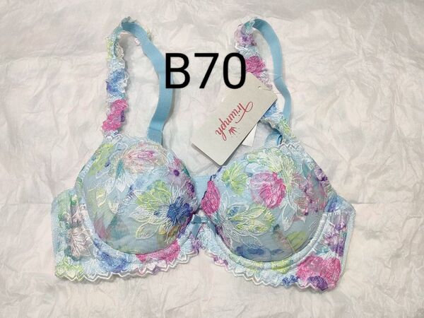 新品タグ付き B70 トリンプ AC007 ブラジャー ブルー 定価4070円