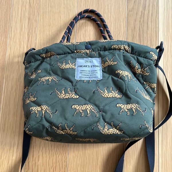Kiu FREAK'S STORE ショルダーバッグ レオパード柄 カーキ