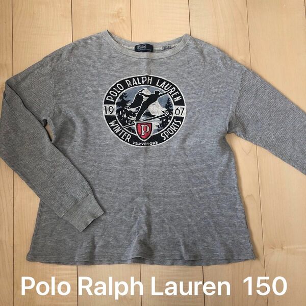 Polo Ralph Lauren ラルフローレン ロンT 長袖Tシャツ 150 長袖 グレー ロゴ イラスト
